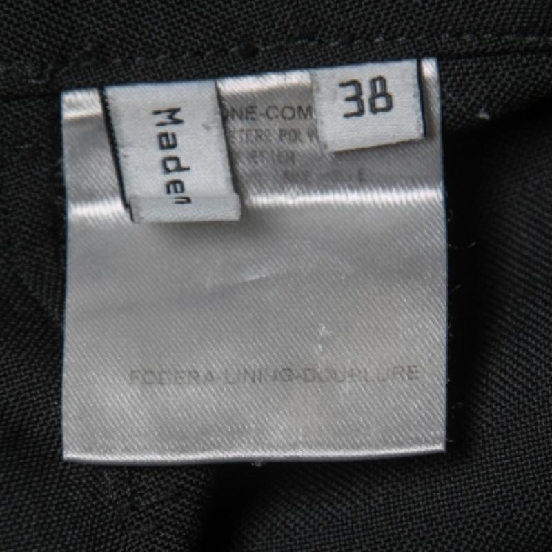 Balenciaga Schwarz Wollmischung Plissiert Gerade Passform Hose M im Zustand „Gut“ im Angebot in Dubai, Al Qouz 2