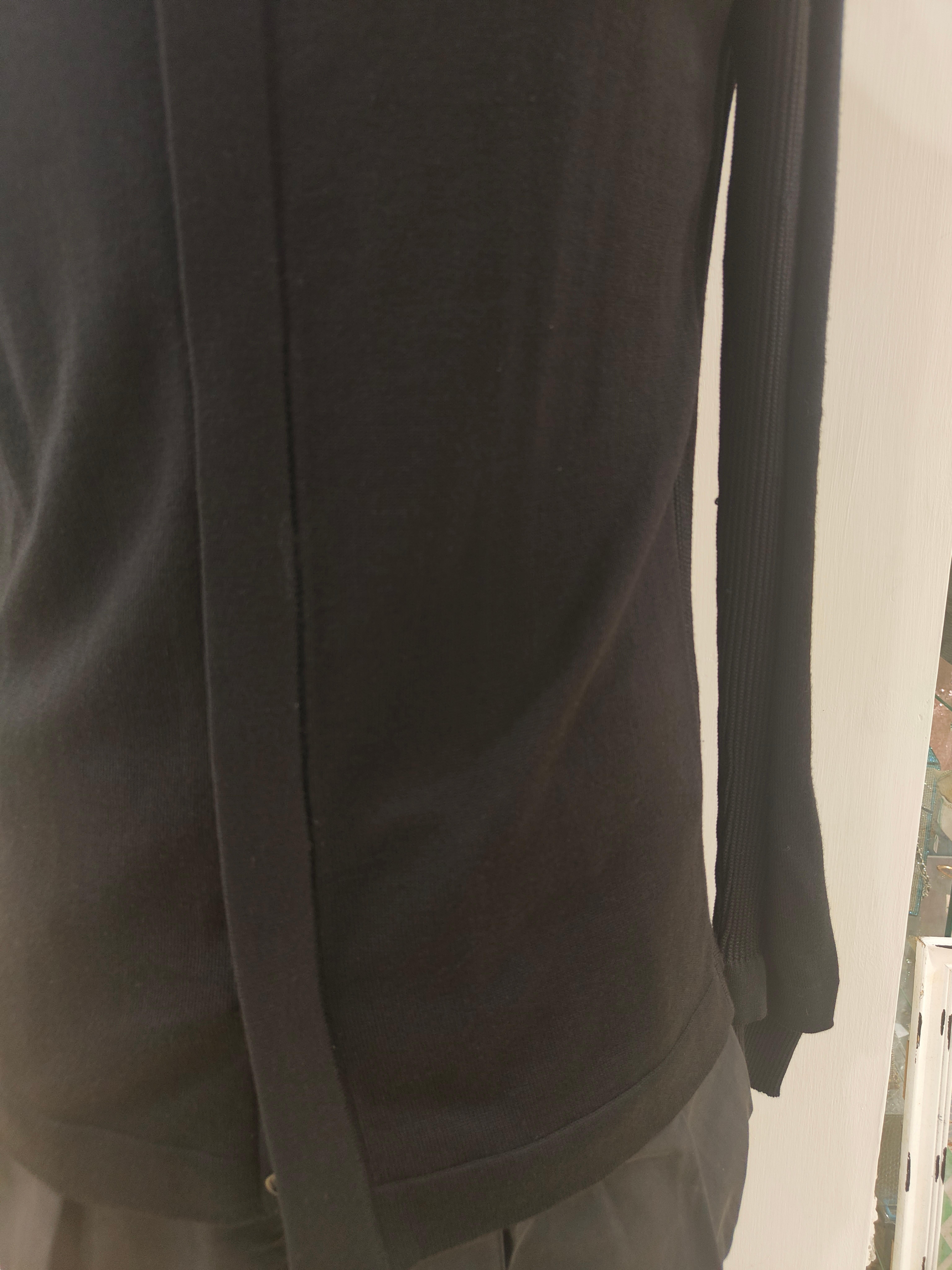 Cardigan Balenciaga en laine noire en vente 3