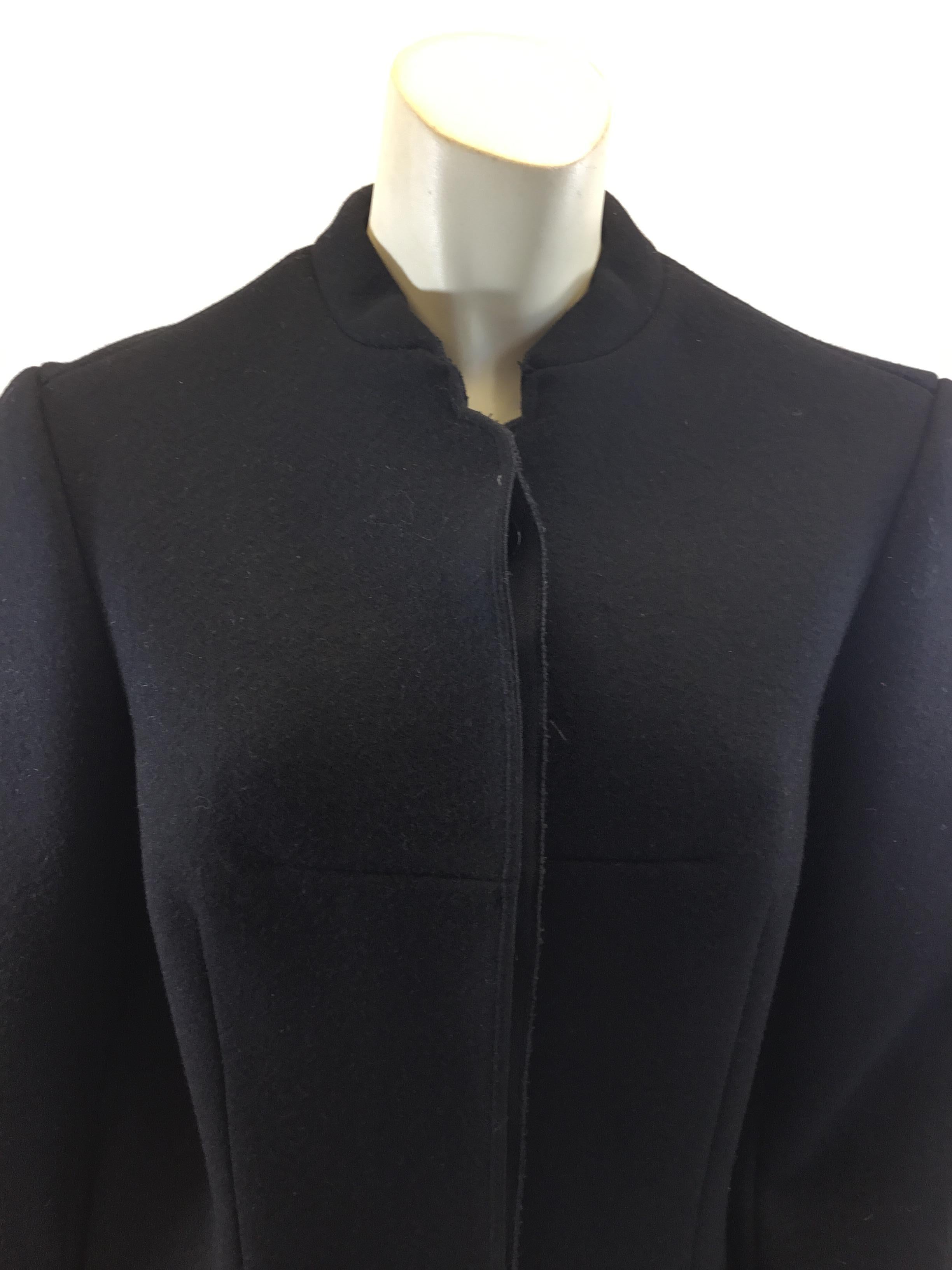 Balenciaga Black Wool Coat For Sale 1