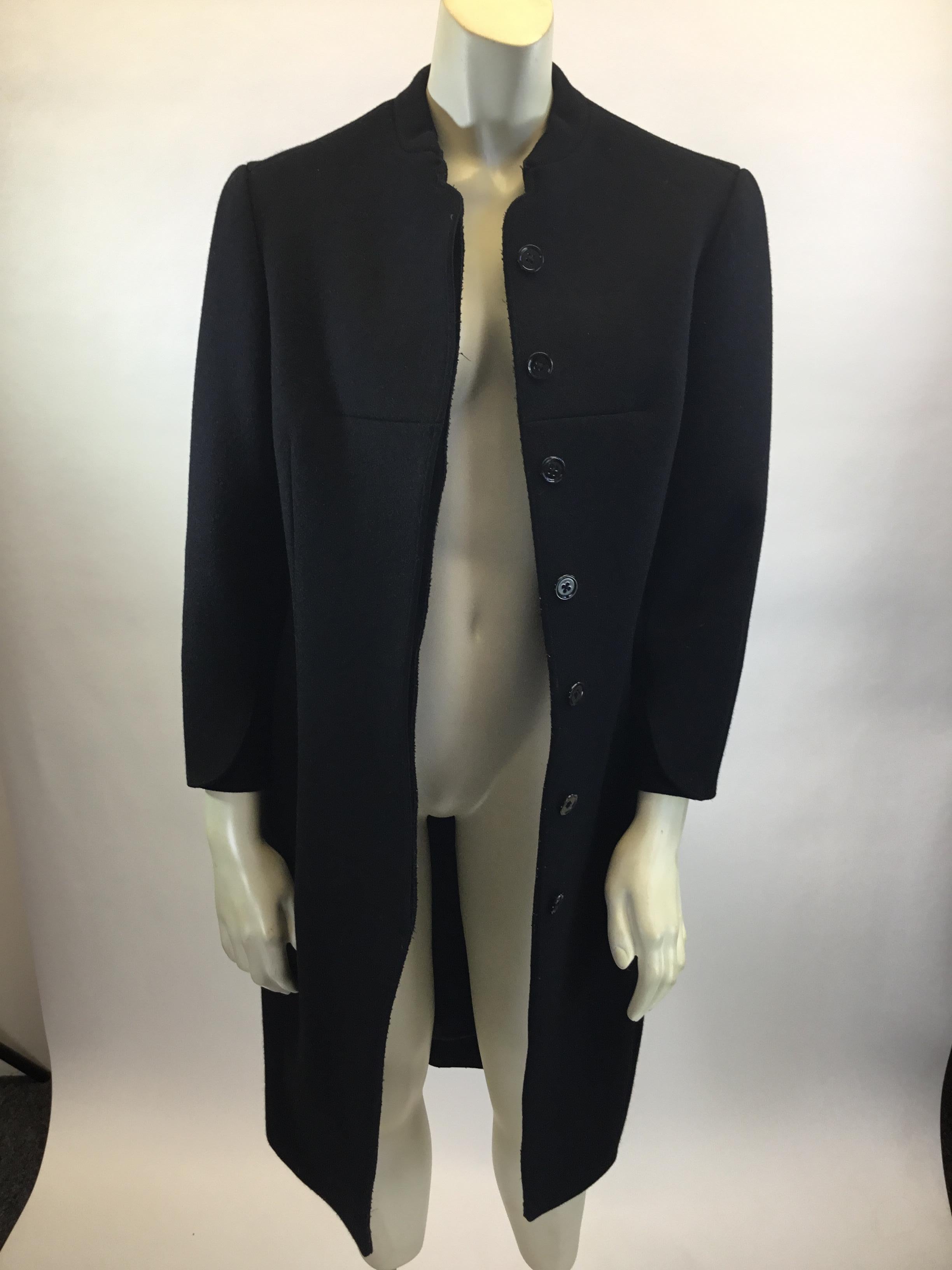 Balenciaga Black Wool Coat For Sale 2