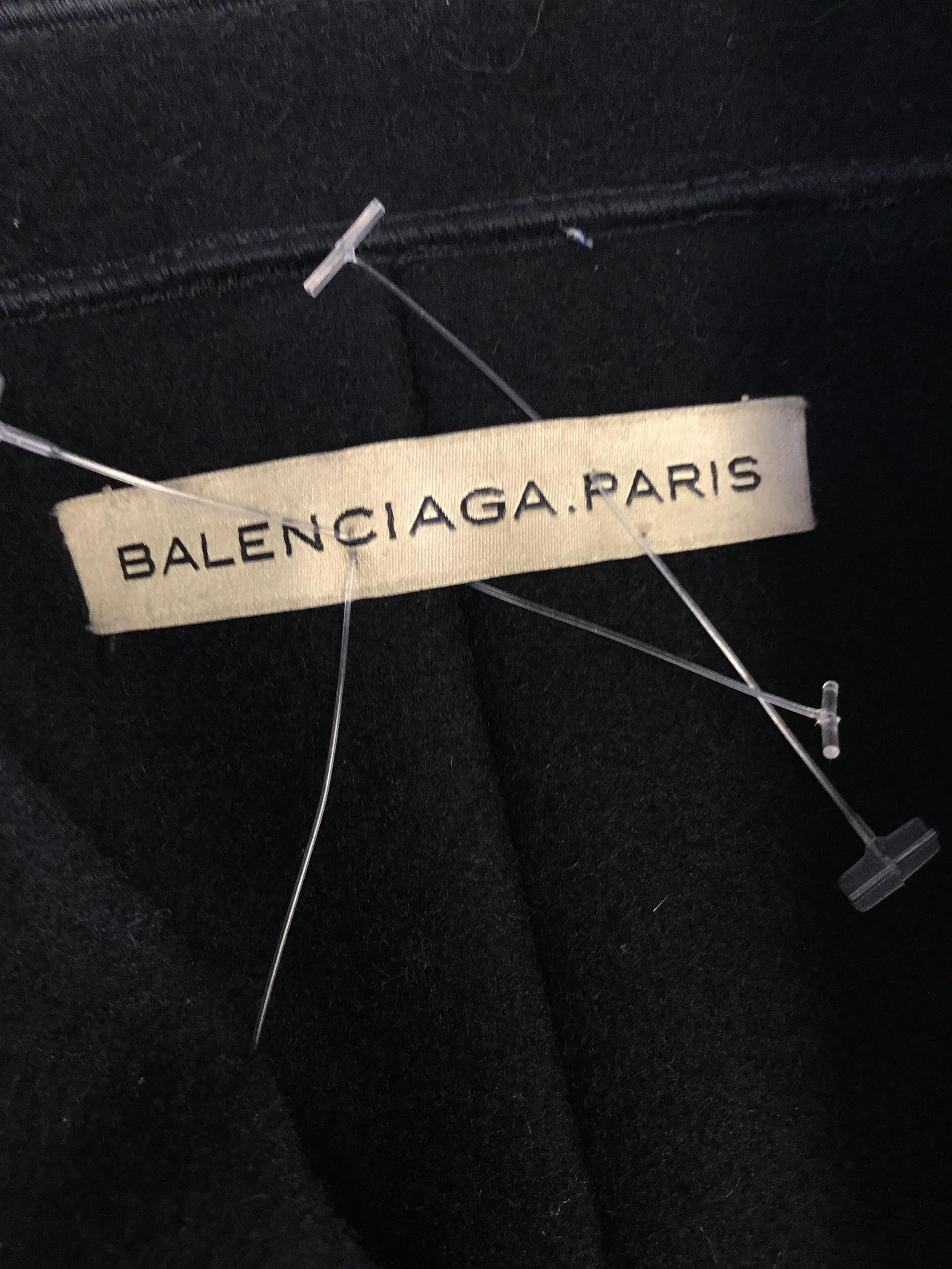 Balenciaga Black Wool Coat For Sale 3