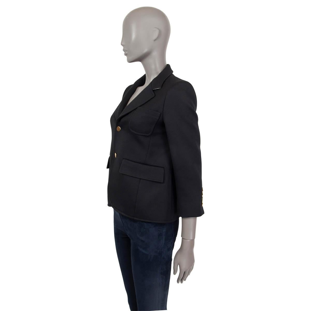 BALENCIAGA CROPPED-Blazer aus schwarzer Wolle, 36 XS im Zustand „Hervorragend“ im Angebot in Zürich, CH