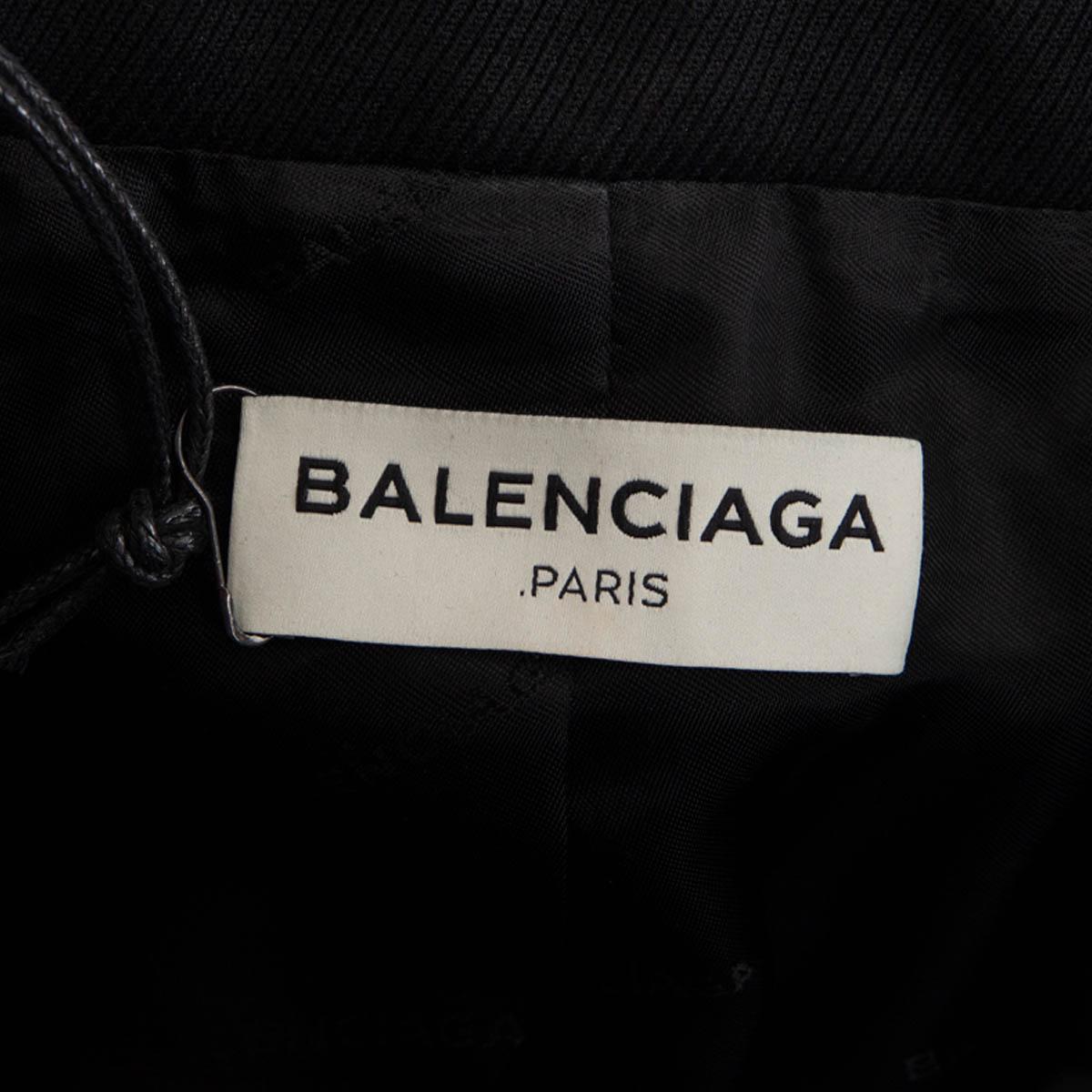 BALENCIAGA black wool CROPPED Blazer Jacket 36 XS In Excellent Condition For Sale In Zürich, CH
