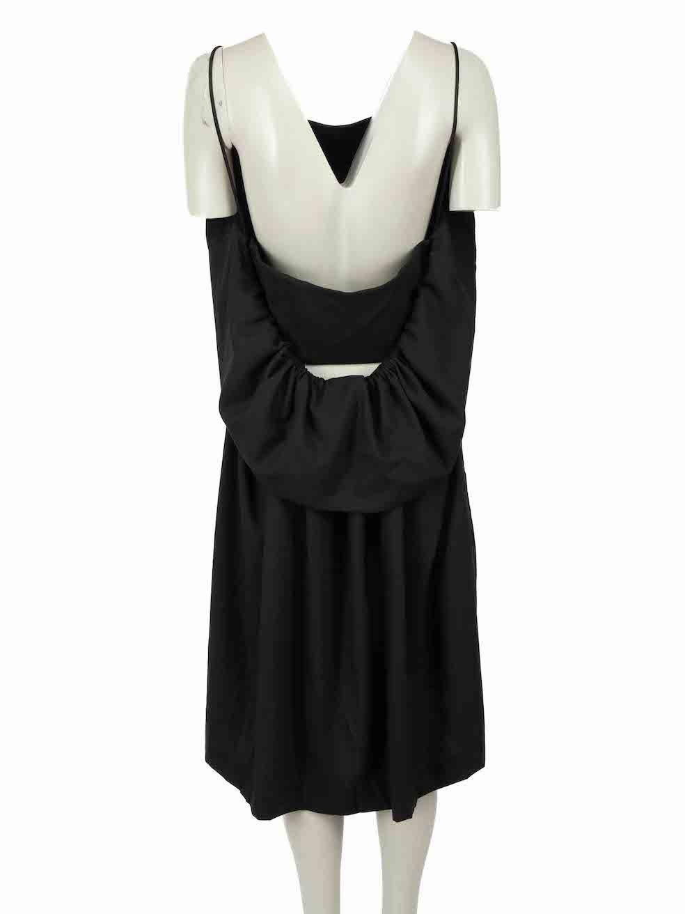 Balenciaga Black Wool Draped Detail Dress Size L In Excellent Condition For Sale In London, GB