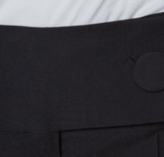 Balenciaga Black Wool Flap Closure Detail Tailored Pants M
