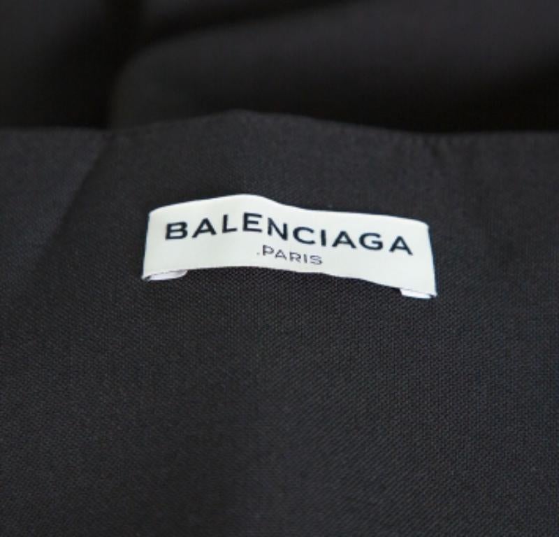 Balenciaga Black Wool Flap Closure Detail Tailored Pants M For Sale 1