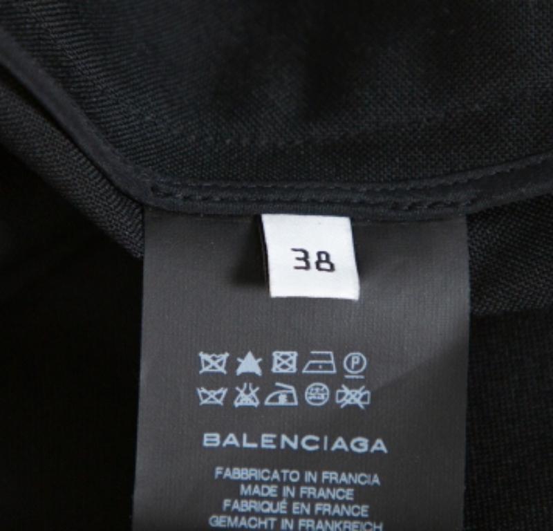 Balenciaga Black Wool Flap Closure Detail Tailored Pants M For Sale 2