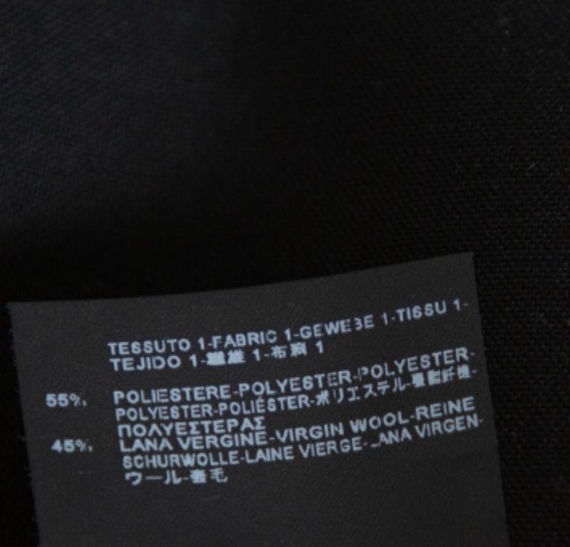 Balenciaga Black Wool Flap Closure Detail Tailored Pants M For Sale 3