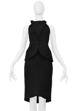 Balenciaga Black Wool Halter Dress 2013