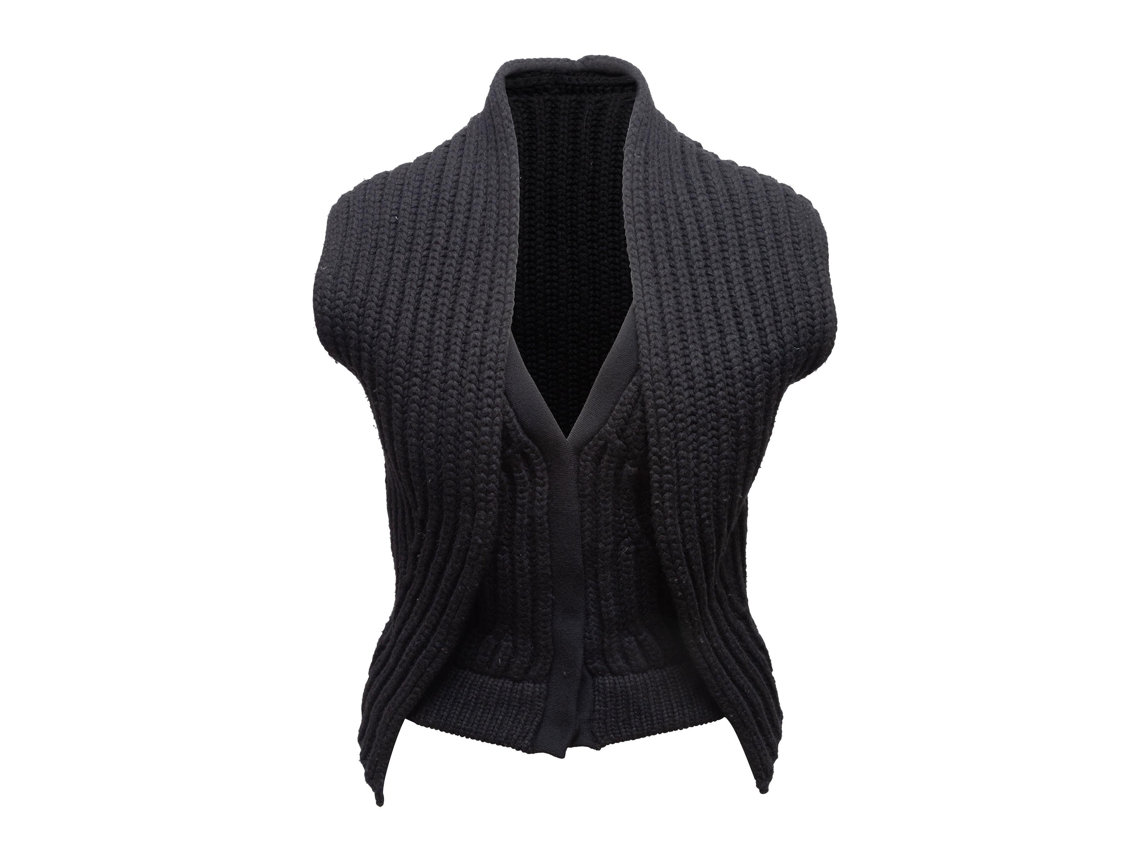 Balenciaga Black Wool Rib Knit Layered Vest 1