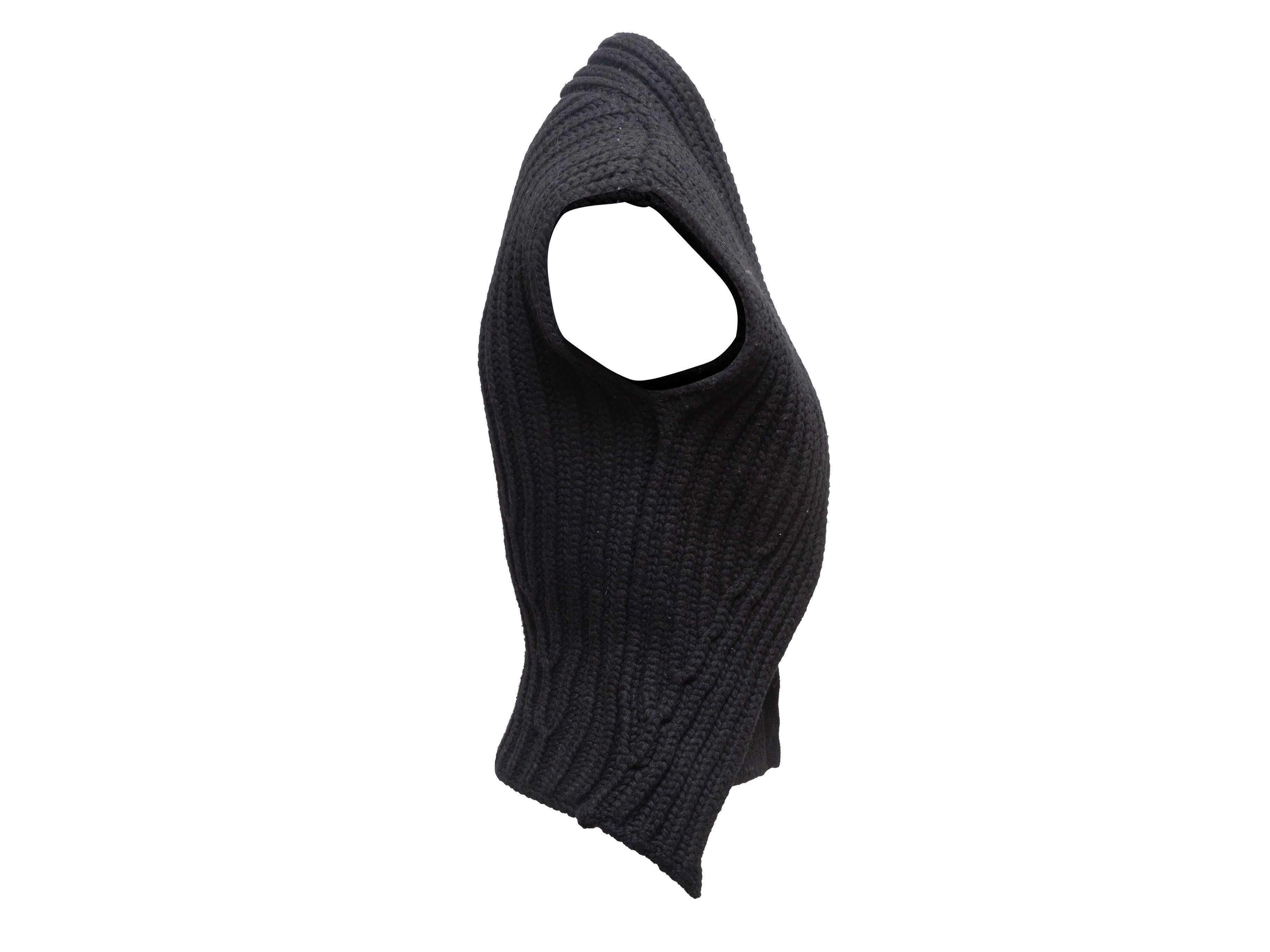 Balenciaga Black Wool Rib Knit Layered Vest 2