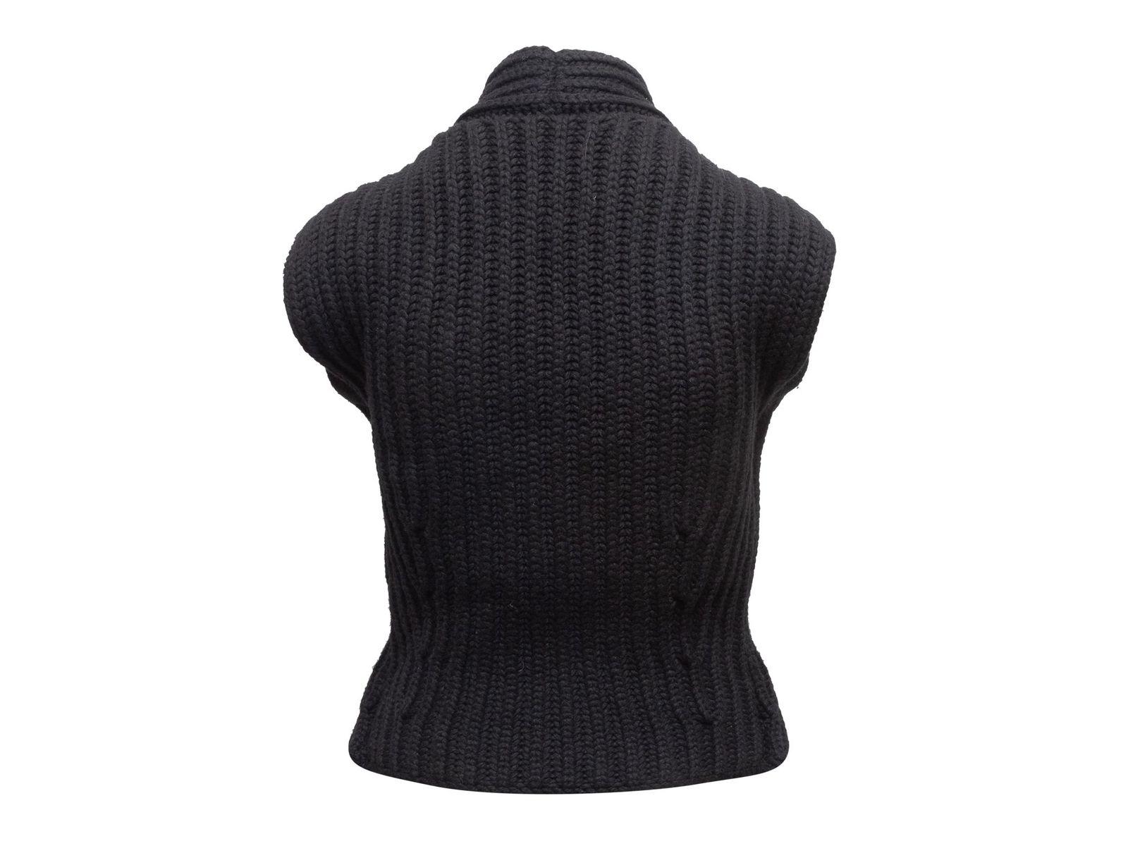 Balenciaga Black Wool Rib Knit Layered Vest 3