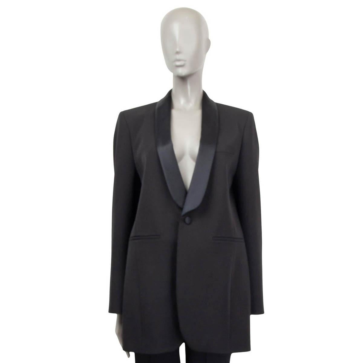 Black BALENCIAGA black wool SHAWL COLLAR OVERSIZED Blazer Jacket 40 M For Sale