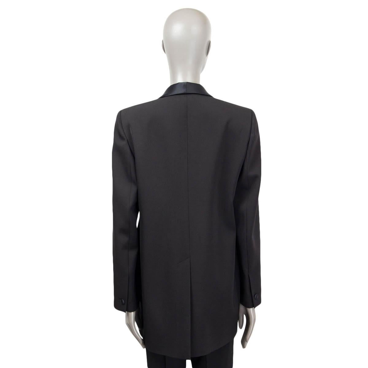 Women's BALENCIAGA black wool SHAWL COLLAR OVERSIZED Blazer Jacket 40 M For Sale