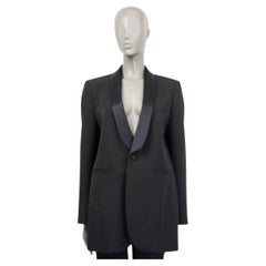 BALENCIAGA black wool SHAWL COLLAR OVERSIZED Blazer Jacket 40 M