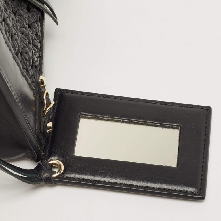 Balenciaga Black Woven Leather Mini Papier A4 Tote For Sale at 1stDibs