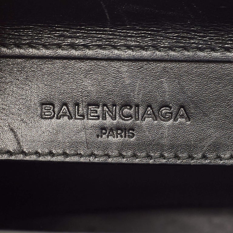 Balenciaga Black Woven Leather Mini Papier A4 Tote Balenciaga