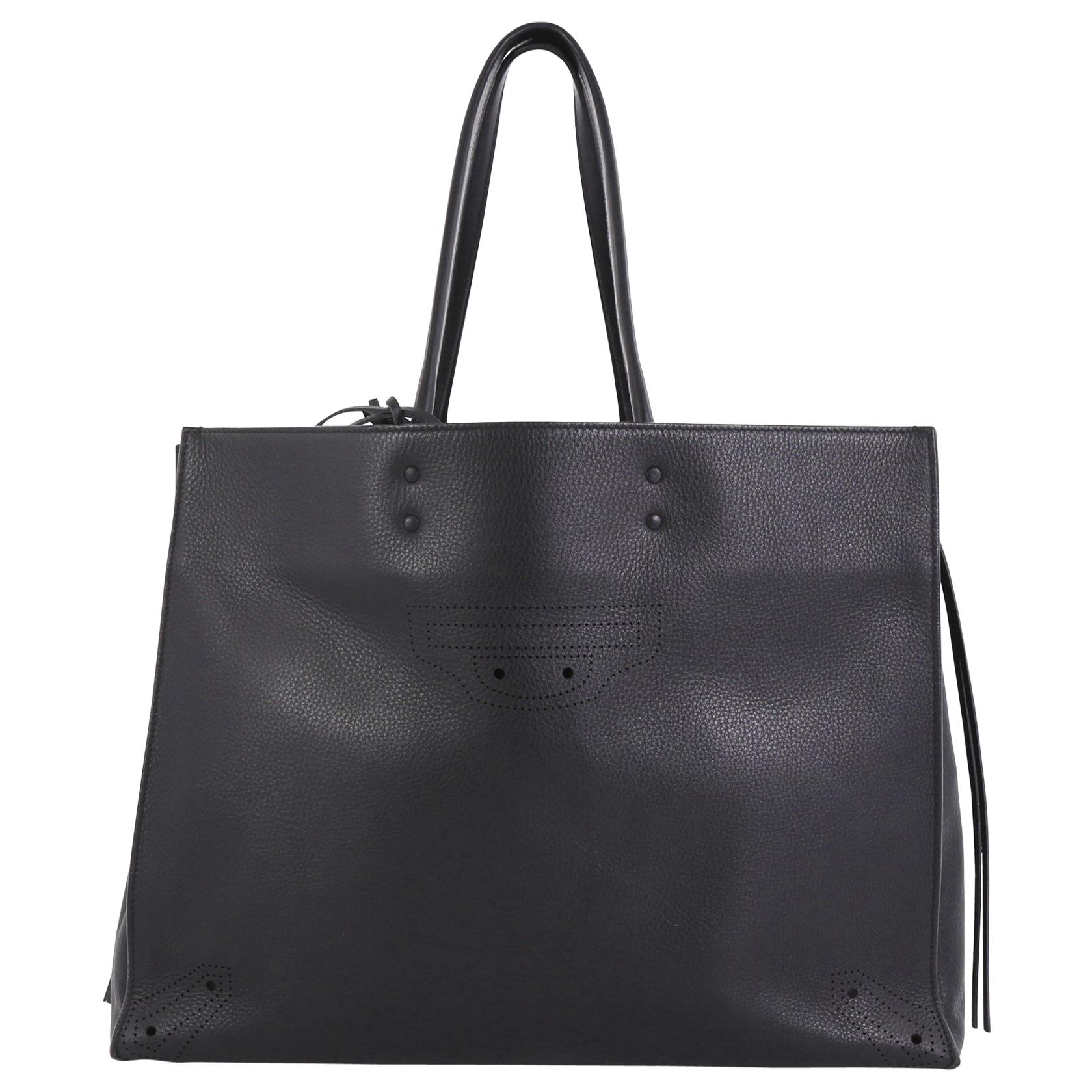 Balenciaga Blackout A4 Zip Around Tote Leather Large