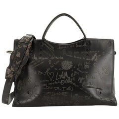 Balenciaga Blackout City Bag Imprimé Cuir Moyen