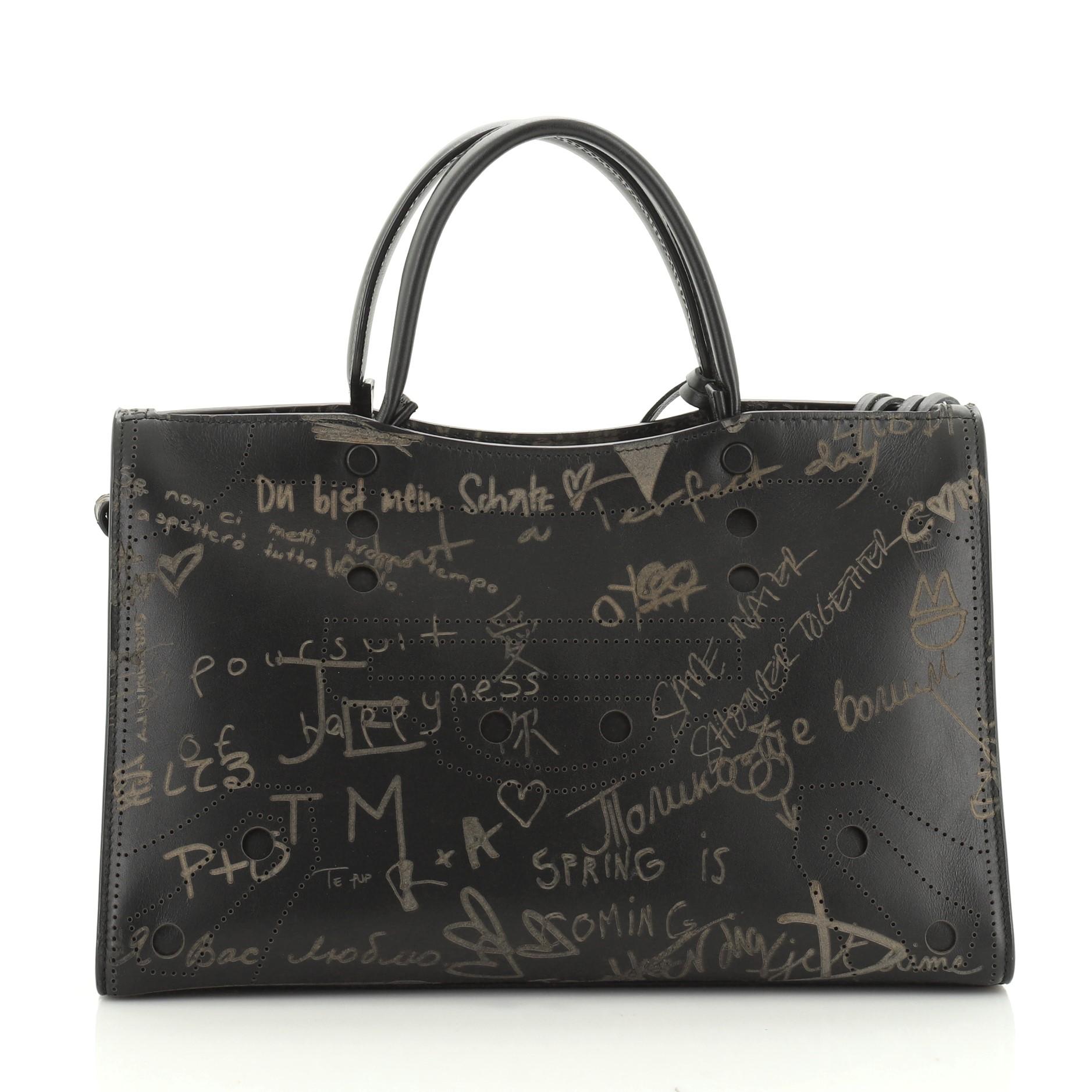 Women's or Men's Balenciaga Blackout City Bag Printed Leather Small