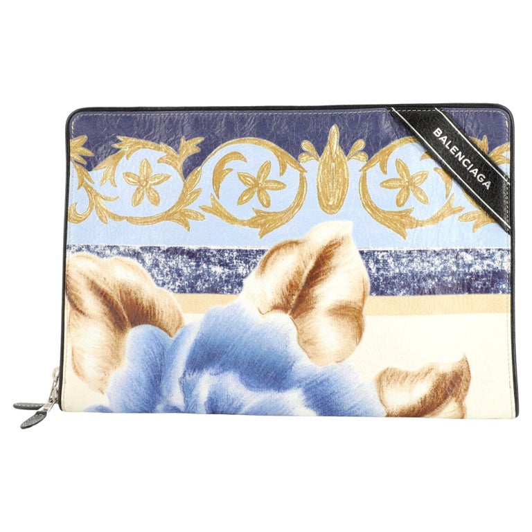 Balenciaga Blanket Pouch Printed Leather For Sale at 1stDibs