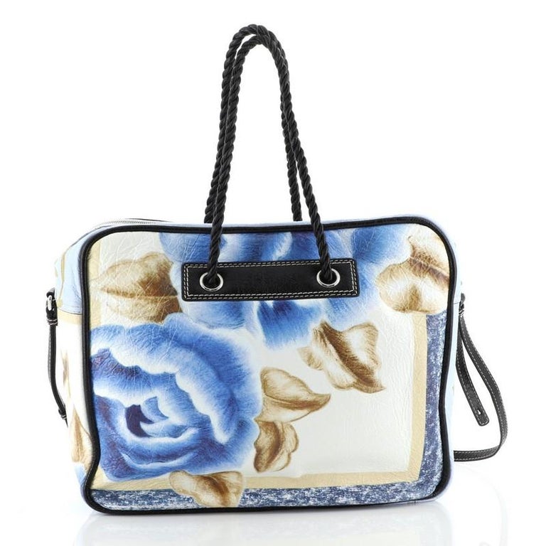 Balenciaga Blanket Square Bag Printed Leather Large at 1stDibs