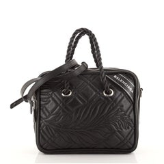 Balenciaga Blanket Square Bag Quilted Embossed Leather Small
