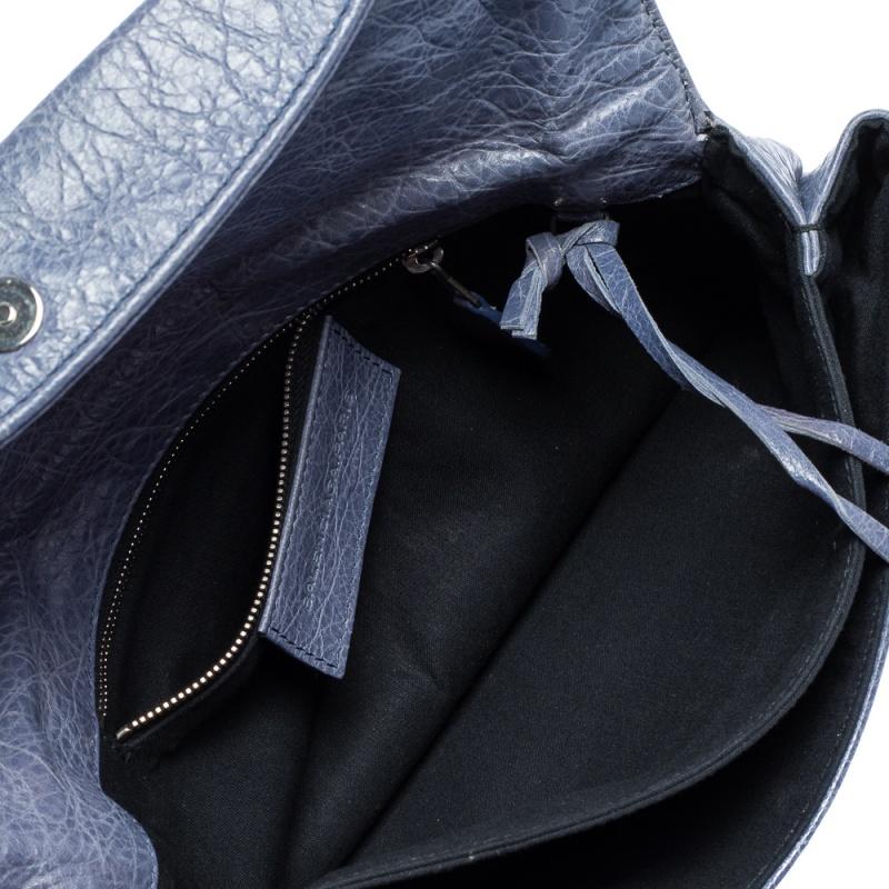 Balenciaga Bleu Glacier Leather Motocross SH Envelope Clutch 2