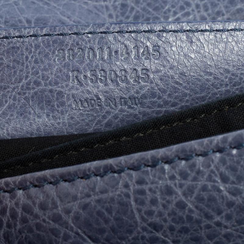 Balenciaga Bleu Glacier Leather Motocross SH Envelope Clutch 3