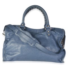 Balenciaga Bleu Persan Agneau Classic Hardware City Bag