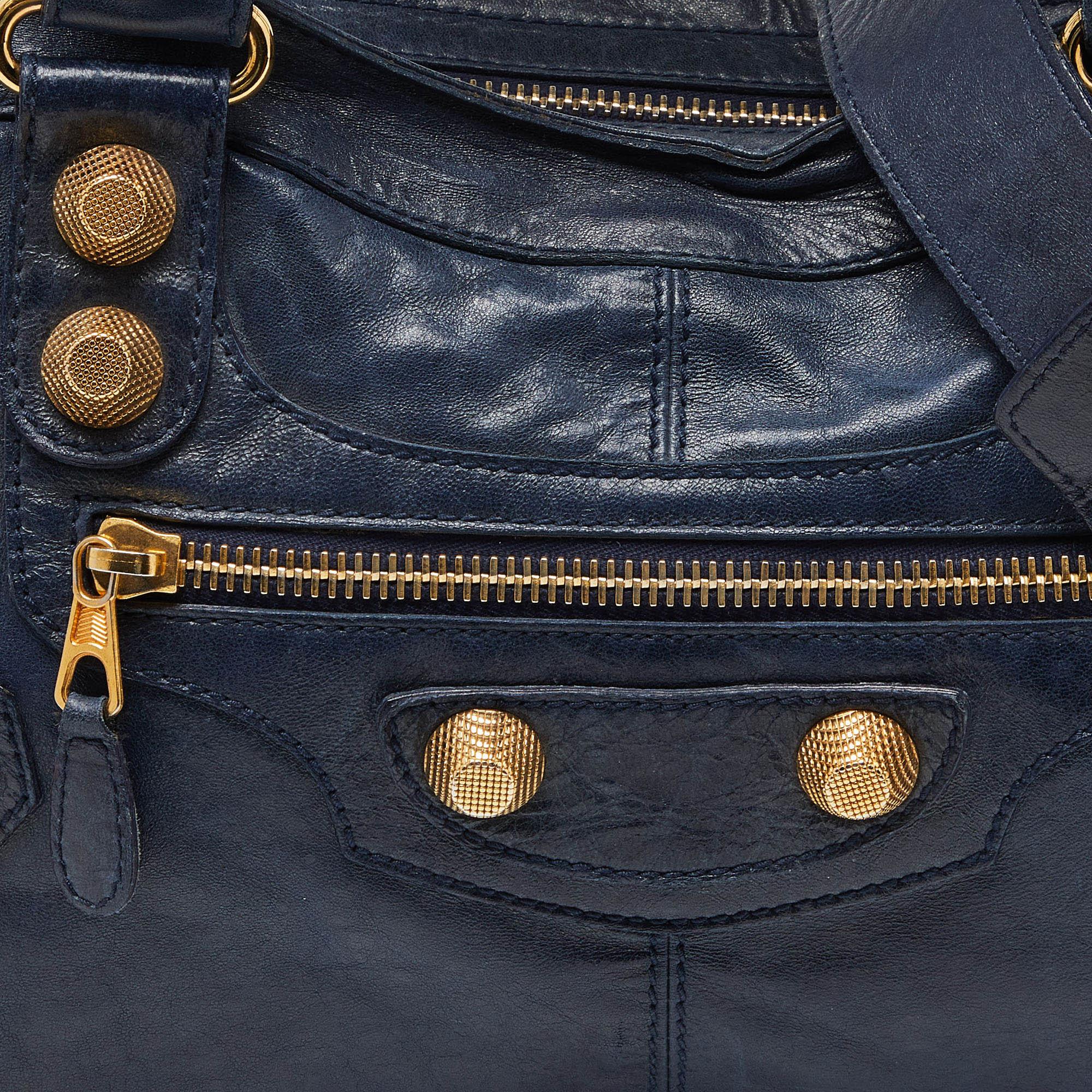 Balenciaga Bleu Persian Leather GGH Part Time Tote For Sale 3