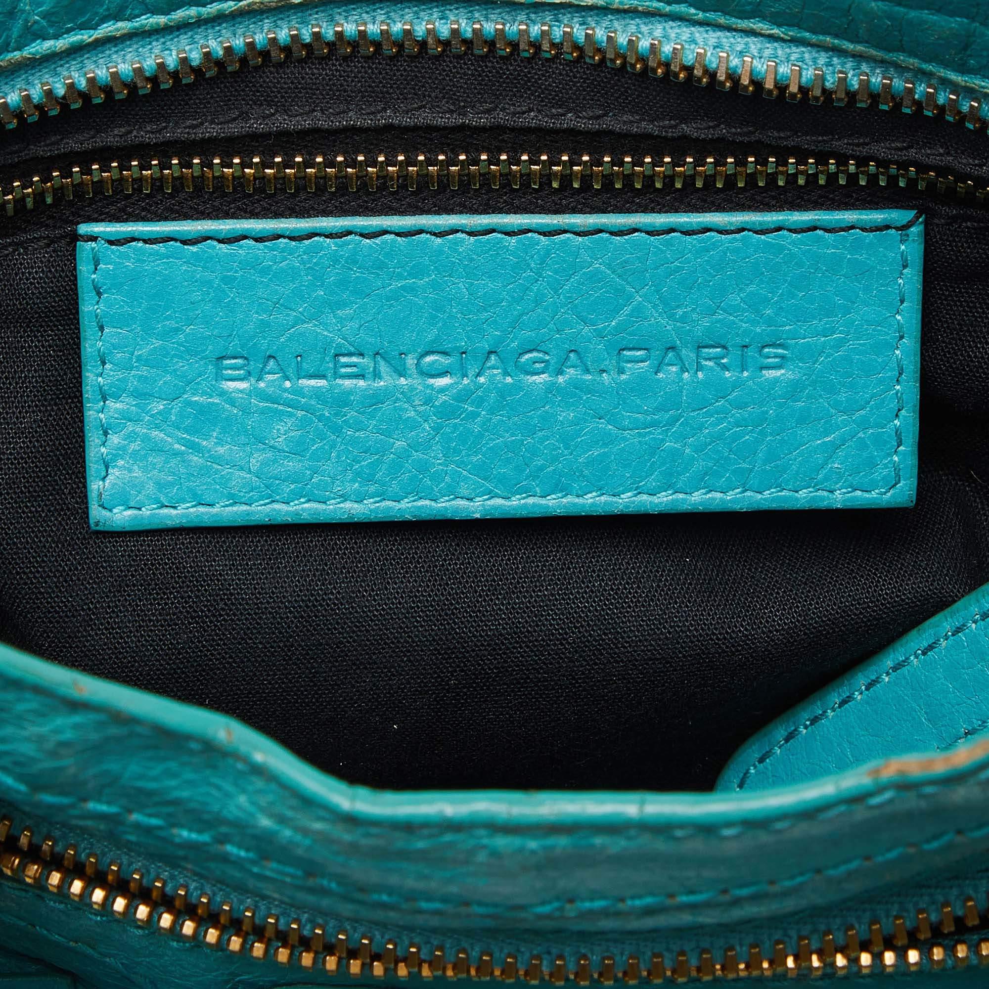 Women's Balenciaga Bleu Tropical Leather Mini Classic City Bag For Sale