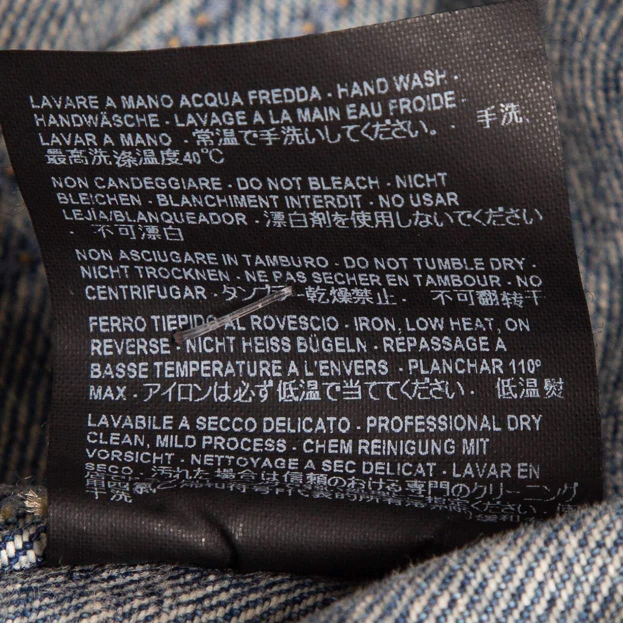 Balenciaga Blue 2017 Campaign Logo Denim Distressed Jacket L 1