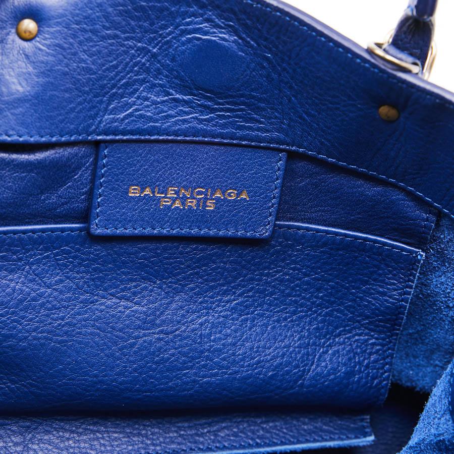 BALENCIAGA Blue A4 Mini Paper Leather Bag 4