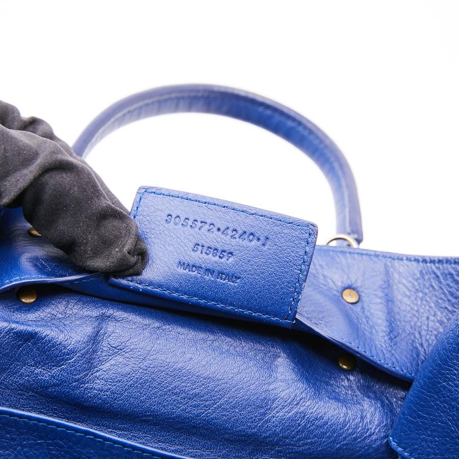 BALENCIAGA Blue A4 Mini Paper Leather Bag 5
