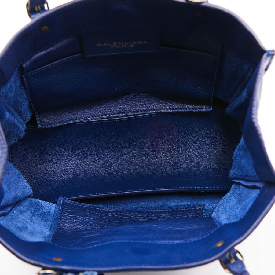 BALENCIAGA Blue A4 Mini Paper Leather Bag 6