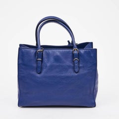 BALENCIAGA Blaue A4 Mini-Papier-Ledertasche