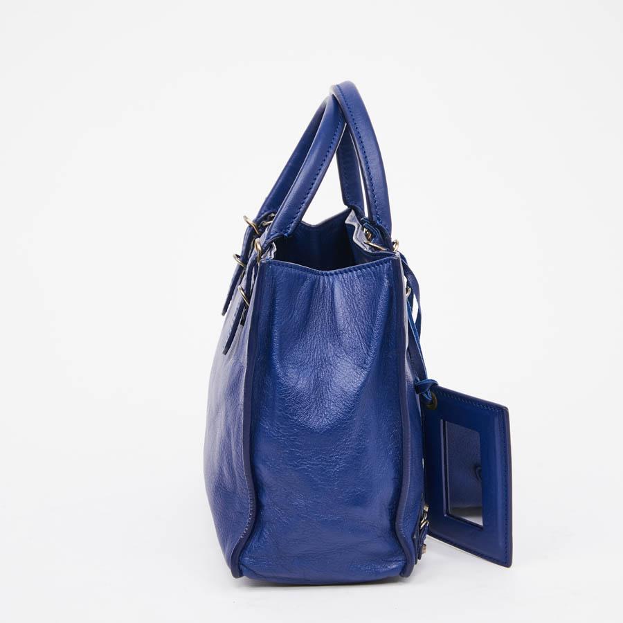 Women's BALENCIAGA Blue A4 Mini Paper Leather Bag