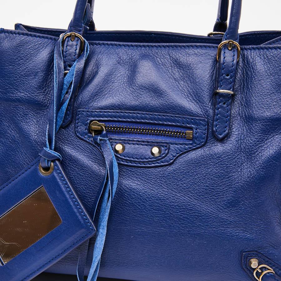 BALENCIAGA Blue A4 Mini Paper Leather Bag 2