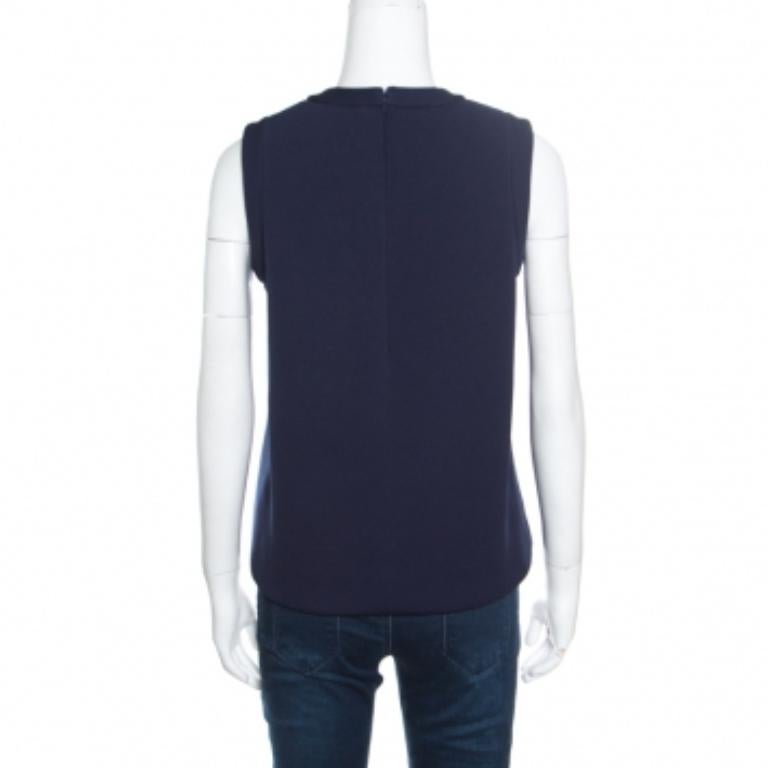 Top sans manches en tissu Looping bleu et orange néon S en vente 1