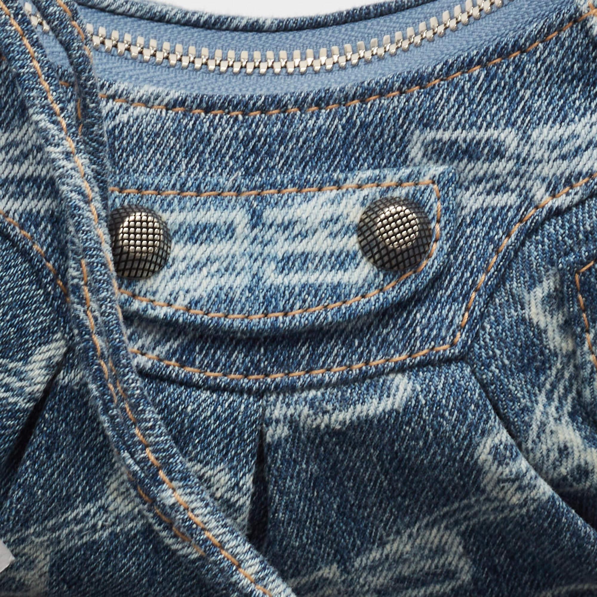 Women's Balenciaga Blue BB Monogram Denim XS Le Cagole Shoulder Bag