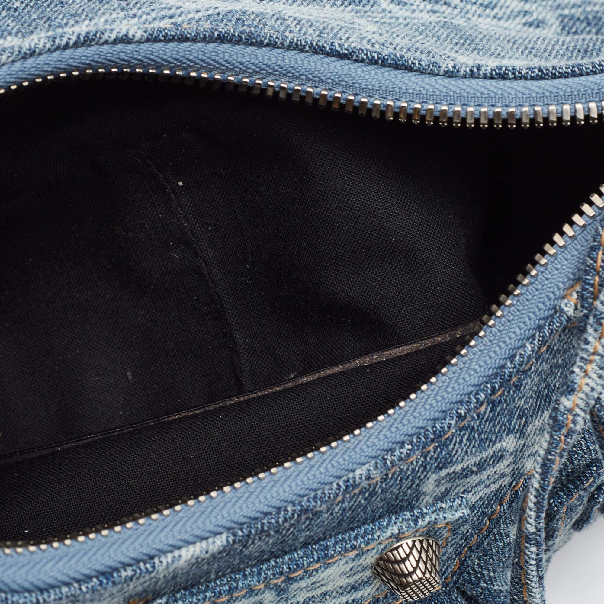 Balenciaga Blue BB Monogram Denim XS Le Cagole Shoulder Bag 3