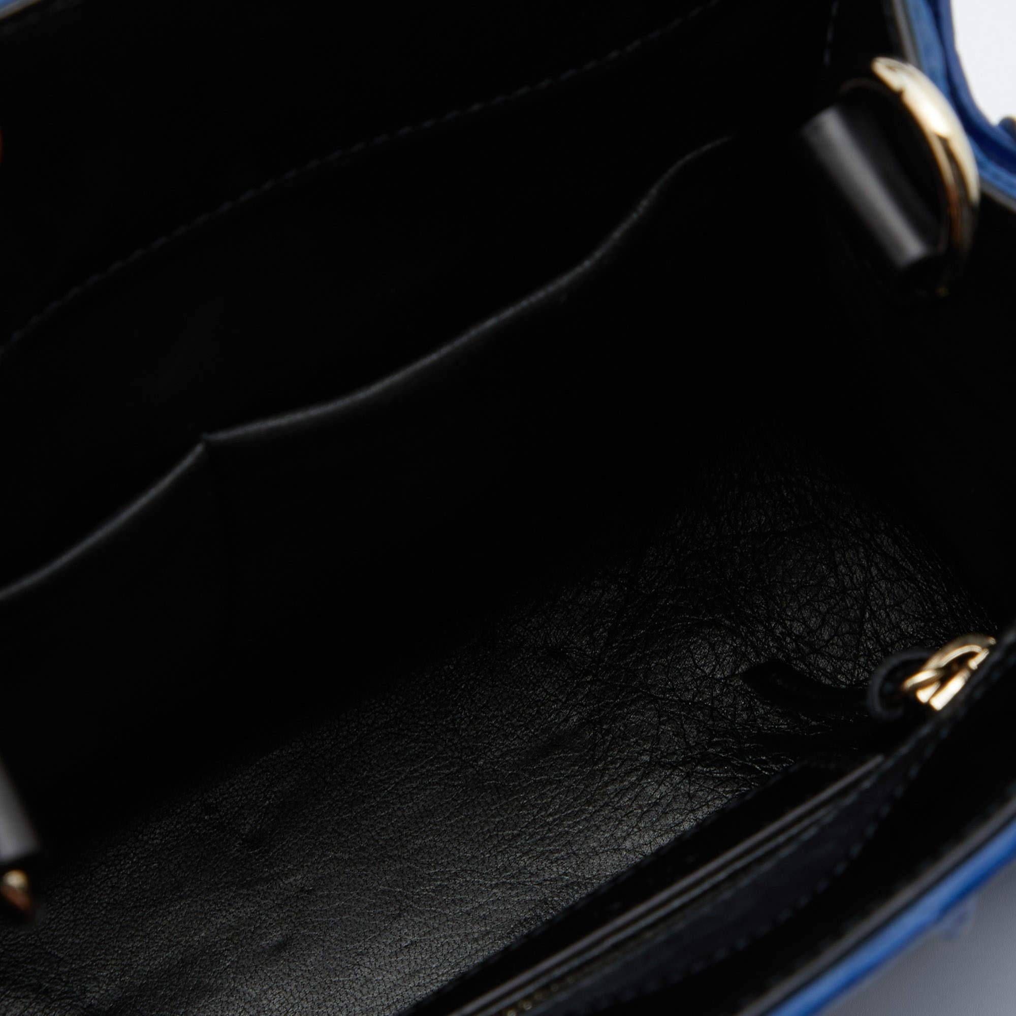 Balenciaga - Fourre-tout bleu/noir en cuir et crocodile avec mini cadenas pour l'après-midi Pour femmes en vente