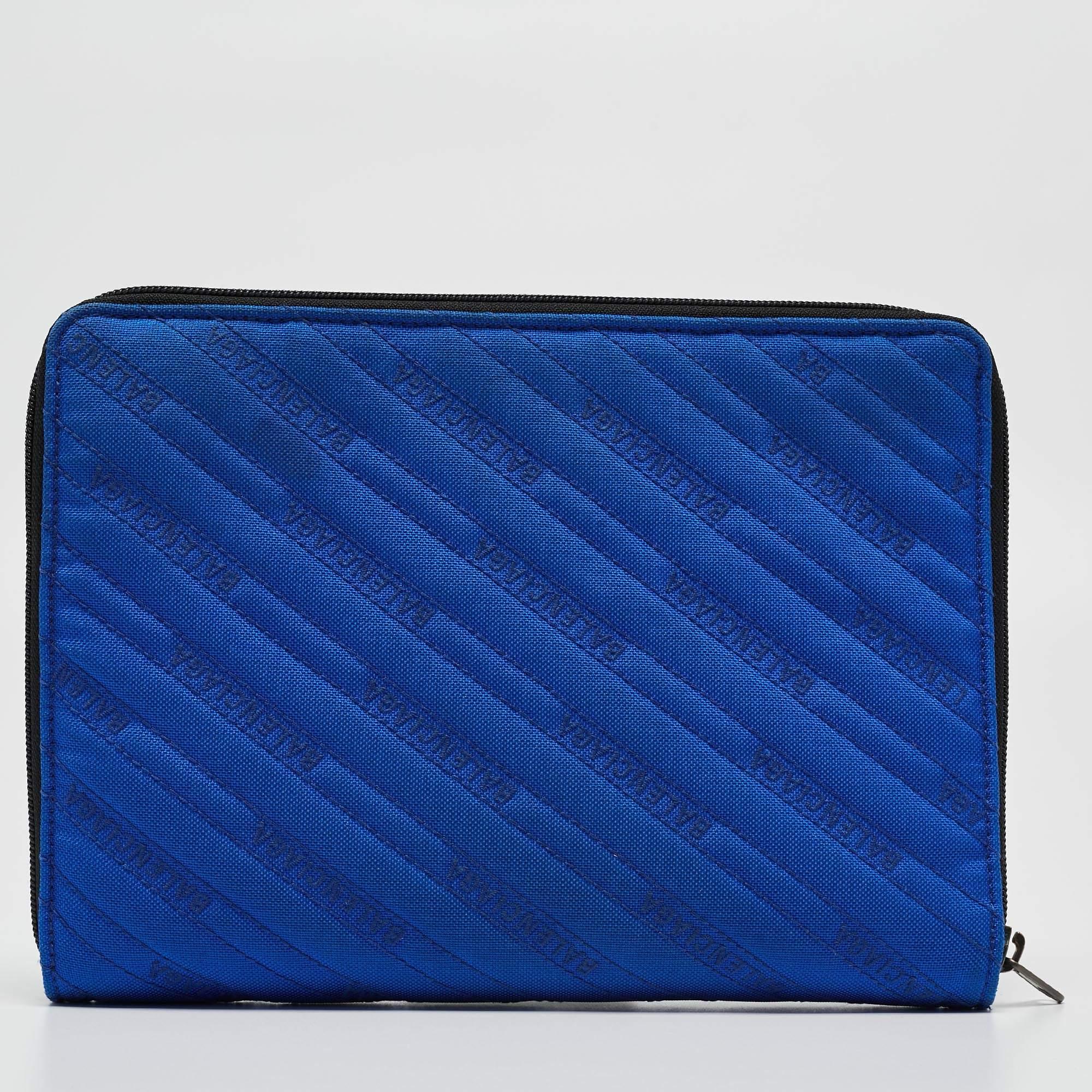 Men's Balenciaga Blue/Black Logo Nylon iPad Case