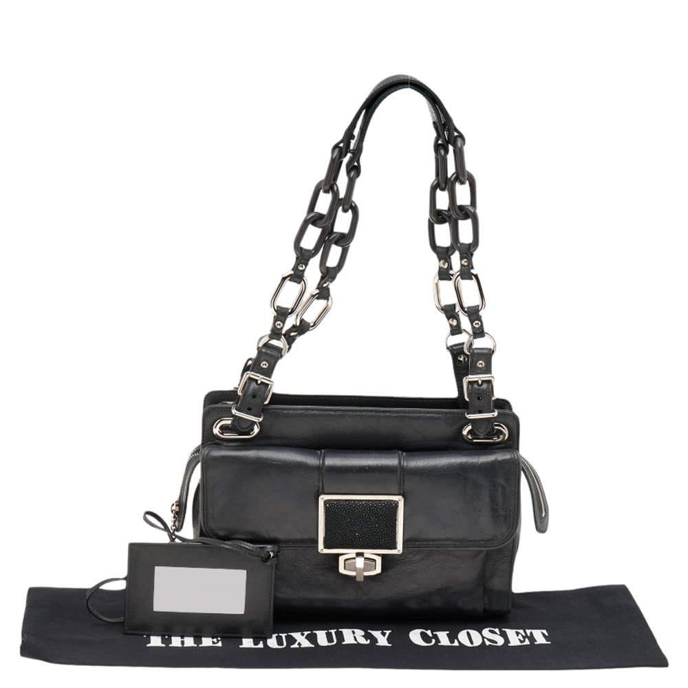 Balenciaga Blue/Black Stingray and Leather Cherche Midi Shoulder Bag 8