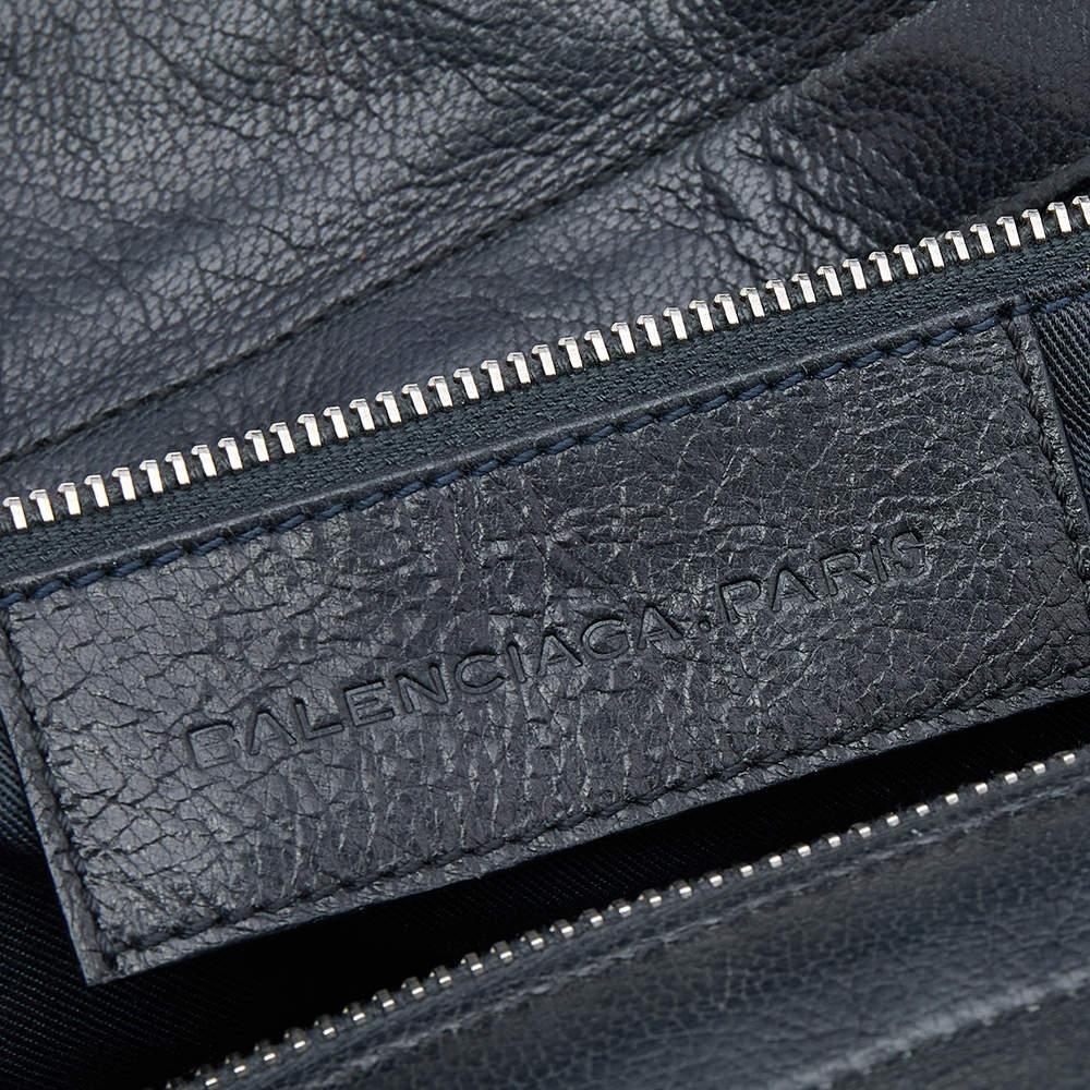 Balenciaga Blue/Black Stingray and Leather Cherche Midi Shoulder Bag For Sale 2