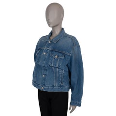 BALENCIAGA blue cotton 2016 SWING OVERSIZED BOXY DENIM Jacket 40 M