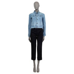 BALENCIAGA blue cotton 2017 CROPPED DENIM Jacket 34 XXS