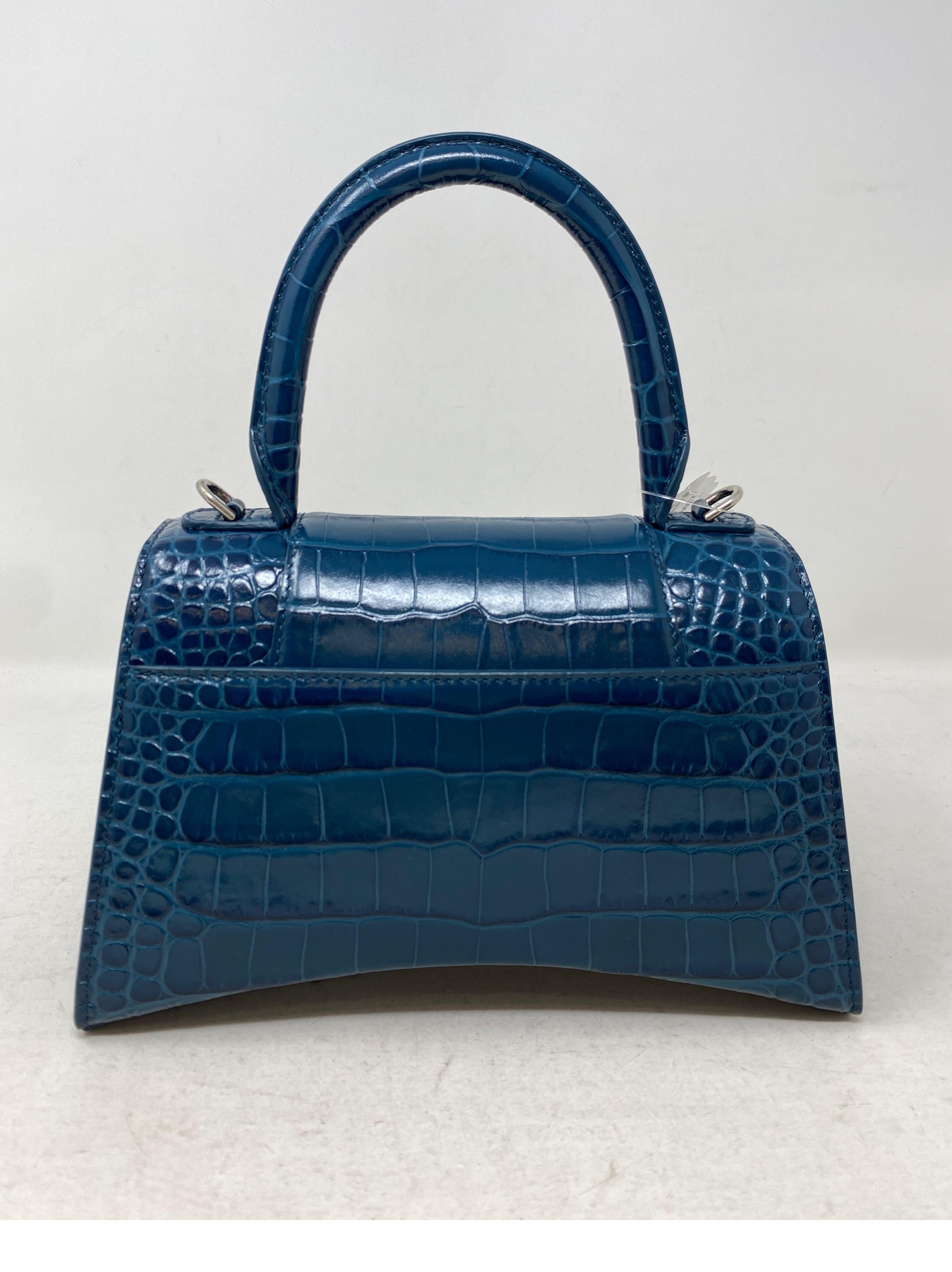 blue croc balenciaga bag