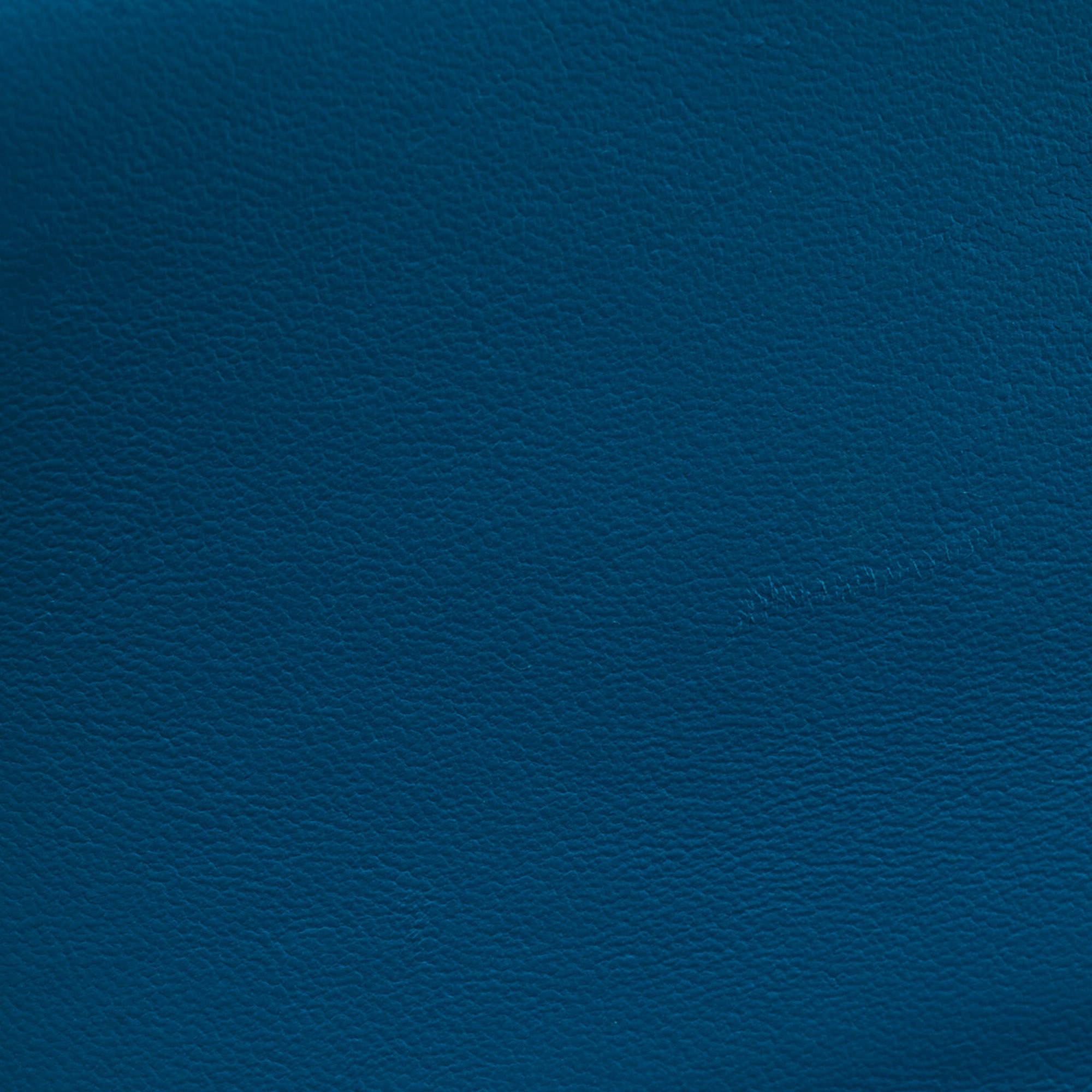 Balenciaga Blue Croc Embossed Leather Hourglass Top Handle Bag 6